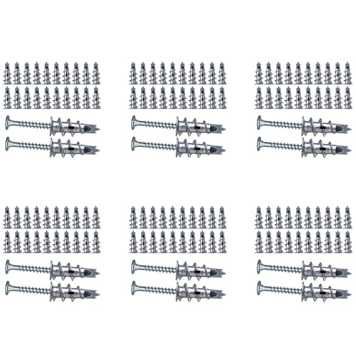 Lioggyet 240 Stücke Metall Selbstantriebsanker Gips Karton Dübel mit Schrauben 4,5 x 35 mm für Einlagige und Zweilagige Gips Karton Platten von Lioggyet