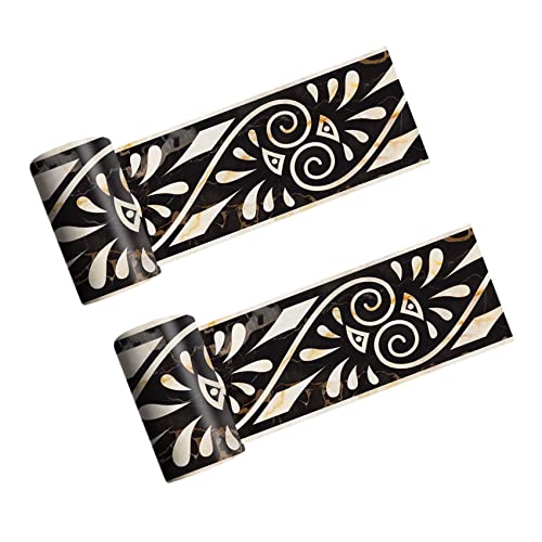 Lioggyet 2X 3D Marmor Selbst Klebende Griechische Muster Wand Boden Grenze Fliesen Aufkleber Küche Bad Becken Baseboard Wand Aufkleber 2M von Lioggyet