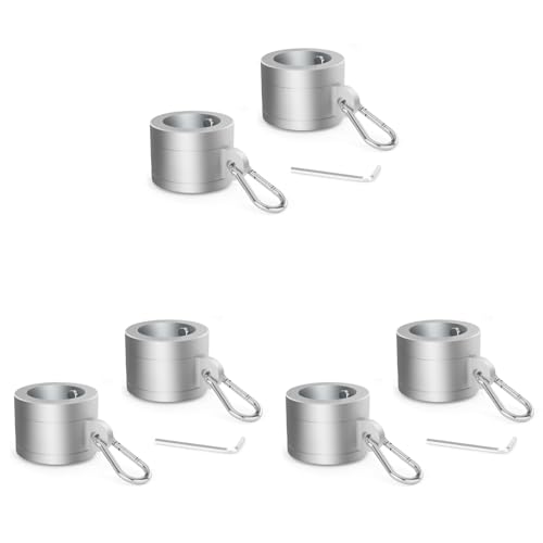 Lioggyet 3 Paar Fahnenmastringe aus Aluminiumlegierung, Montageringe, drehbar, 2,5 cm und 360 Grad für Fahnenmast 0,75 bis 1,02 Zoll Durchmesser von Lioggyet