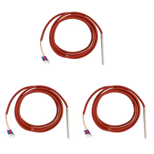 Lioggyet 3 x PT100 Temperatursensor RTD 6 mm x 80 mm, Klasse B, 2 m, Kabel mit Silikongel, Platinbeständigkeit, Edelstahl Pt 100 Lioggyet 3 x PT100 Temperatursensor RTD 6 mm x 80 mm, Klasse B, 2 m, Kabel mit Silikongel, Platinbeständigkeit, Edelstahl Pt 100 von Lioggyet