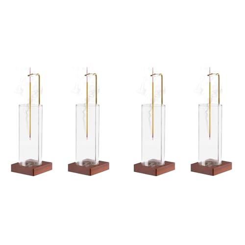 Lioggyet 4 Stück Räucherstäbchenhalter, Yoga-Timer, Aromatherapie-Ständer, Räucherstäbchen, Anti-, Fliegendes Räuchergefäß für Stäbchen mit Abnehmbarem Glas von Lioggyet