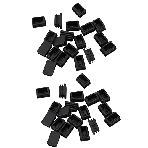 Lioggyet 40 Stueck Kunststoff Rechteckig Endkappe 30mm X 20mm Gewinde Rohr Rohreinsatz von Lioggyet
