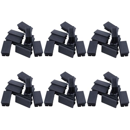 Lioggyet 48 Stück Kunststoff schwarz rechteckig Endkappen Einsätze 20 mm x 40 mm von Lioggyet