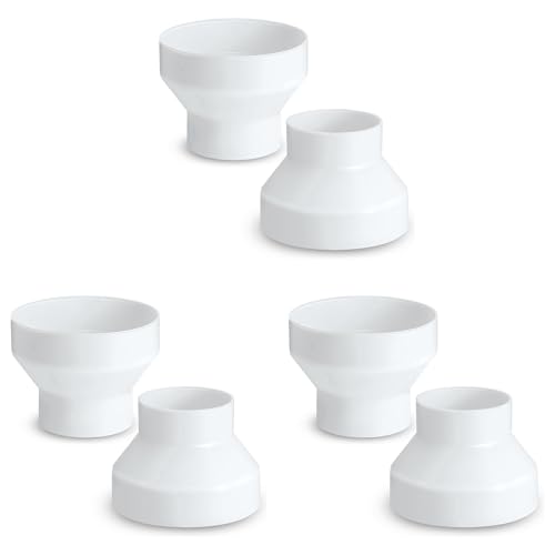 Lioggyet 6 Stück 6 bis 10,2 cm (4 Zoll), Reduzierstück für Luftkanäle, ABS, Luftkanalventilator, Entlüftungsadapter, Rohrverbinder, von Lioggyet