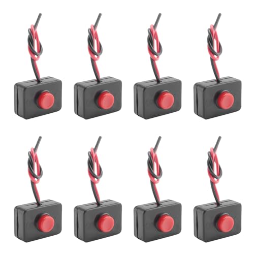 Lioggyet 8X DC 12V2A Klebstoffbasis Drucktaste Kurzzeitig Umgeschaltete Schalter Fuer Automobile von Lioggyet