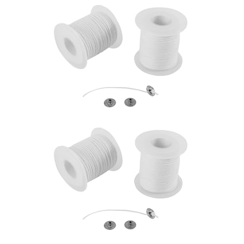 Lioggyet Candle DIY Tools, 4 Rollen Geflochtener Candle Wick Cotton Core und 400 Stück Candle Wick Sustainer Tabs für Crafts von Lioggyet