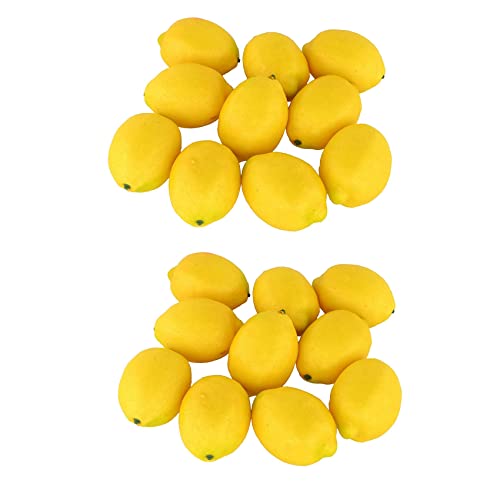 Lioggyet Fake Fruit Home Kitchen Decoration Künstliche Lifelike Simulation Zitronengelb, 20-teiliges Set von Lioggyet
