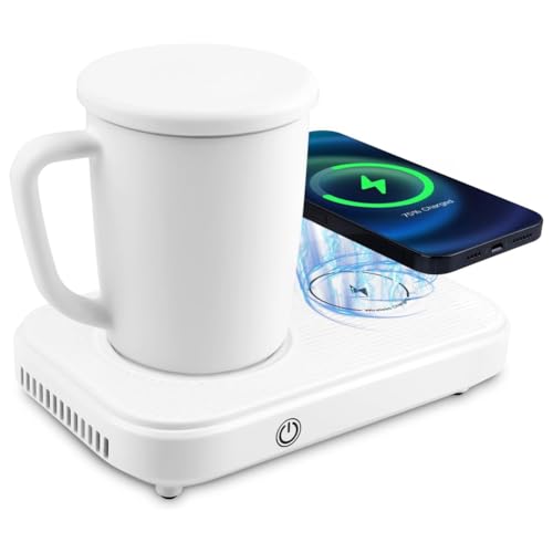 Lioggyet Kaffee-Untersetzer mit intelligenter Kühlung und Selbstheizung, kabelloser Ladestation, thermostatischer Untersetzer für den Schreibtisch im Büro/Zuhause, EU-Stecker Lioggyet Kaffee-Untersetzer mit intelligenter Kühlung und Selbstheizung, kabelloser Ladestation, thermostatischer Untersetzer für den Schreibtisch im Büro/Zuhause, EU-Stecker von Lioggyet
