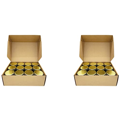 Lioggyet Kerzen Dosen, 48 Stück, 4 Unzen Metall Kerzen Behälter Zum Herstellen von Kerzen, Kunst, Trocken Lagerung,Gold von Lioggyet
