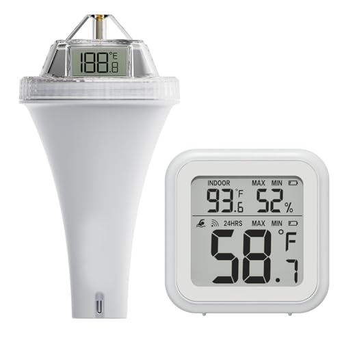 Lioggyet Schwimmendes Thermometer für Pool, Temperatursensor für Außenpool, Feuchtigkeitsüberwachung im Innenbereich, präzise Wasser- und Lufttemperatur. Lioggyet Schwimmendes Thermometer für Pool, Temperatursensor für Außenpool, Feuchtigkeitsüberwachung im Innenbereich, präzise Wasser- und Lufttemperatur. von Lioggyet