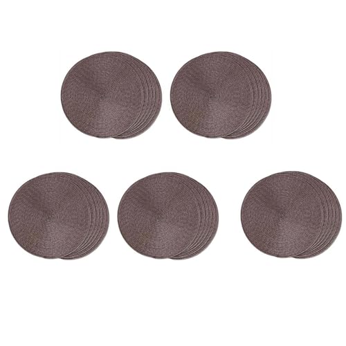 Lioggyet Tischsets, rund, geflochten, 30 Stück, für Esstisch, gewebt, waschbar und rutschfest, 38,1 cm, Braun Lioggyet Tischsets, rund, geflochten, 30 Stück, für Esstisch, gewebt, waschbar und rutschfest, 38,1 cm, Braun von Lioggyet