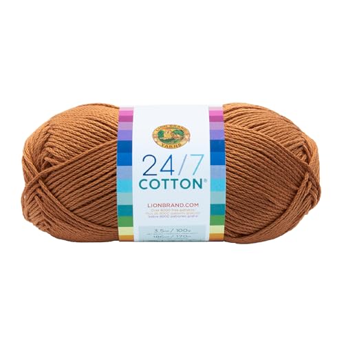 Lion Brand Yarn Company Cotton Yarn, 100 Percent Cotton, Camel,15.24x6.35x6.35 cm von Lion Brand Yarn Company