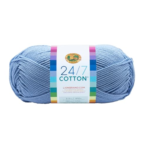 Lion Brand Yarn Company Garn, 100% Baumwolle, Sky/Blau von Lion Brand Yarn