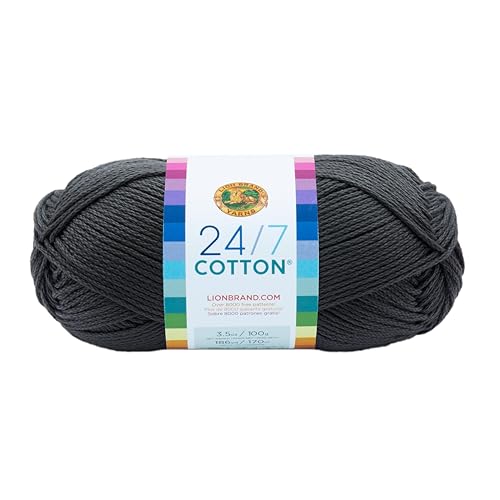 Lion Brand Yarn Company Cotton Yarn, 100 Percent Cotton, Charcoal,15.24x6.35x6.35 cm von Lion Brand Yarn Company
