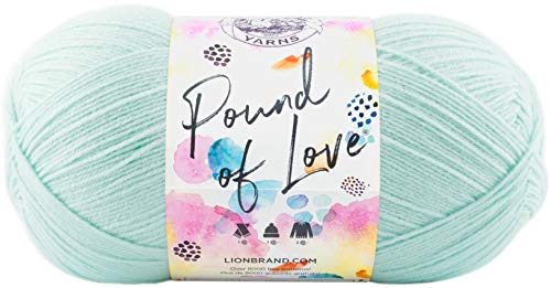 Lion 550–099B Strickgarn „Pound of Love“, Antikweiß Pastellgrün von Lion Brand Yarn