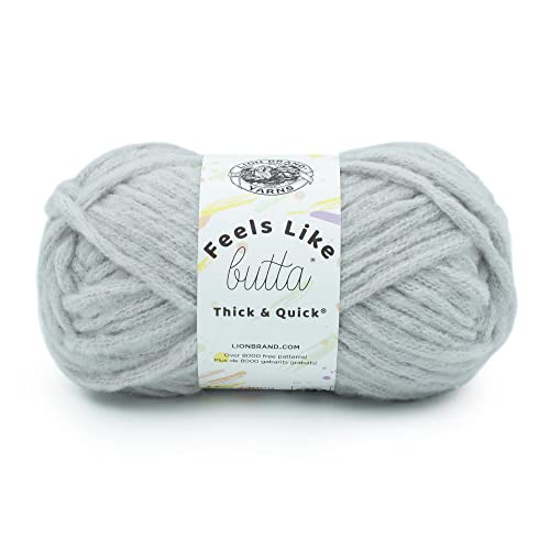 Lion Brand Yarn 155-149AL Fühlt sich an wie Butta dick und schnell Garn, Polyester, Leises Grau, 1 Pack von Lion Brand Yarn