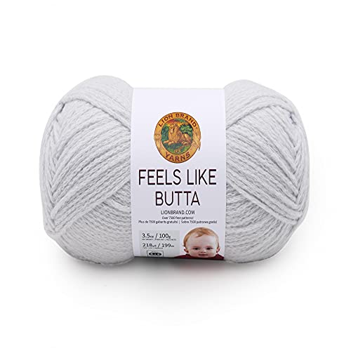 Lion Brand Yarn Company 215-149 Feels Like Butta Yarn, Pale Grey, One Strang von Lion Brand Yarn Company