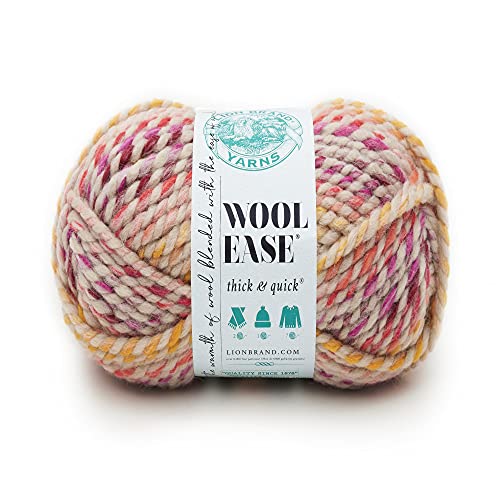 Lion Brand Yarn 640-615 Wool-Ease Dickes und schnelles Garn, 80% Acryl, 20% Wolle, Gewürzmarkt, 1 Pack von Lion Brand Yarn