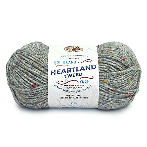 Lion Brand Yarn Company 113 g 94 Percent Acrylic 6 Percent Rayon Heartland Yarn Ball, Mount Rainier Tweed, 10.89 x 10.89 x 22.95 cm, 136-350 von Lion Brand Yarn Company