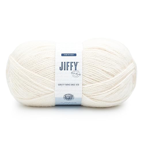 Lion Brand Yarn Jiffy Bonus-Bundle, Acrylgarn zum Häkeln, Creme, 1 Packung von Lion Brand Yarn