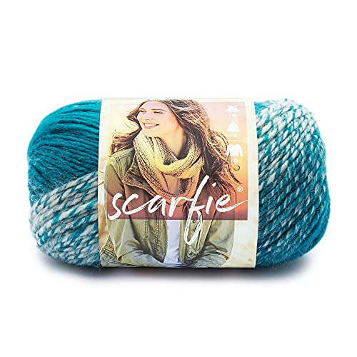 Lion Brand Yarn Scarfie Yarn, Acrylic, Cream/Teal,21.59x12.065x12.065 cm von Lion Brand Yarn