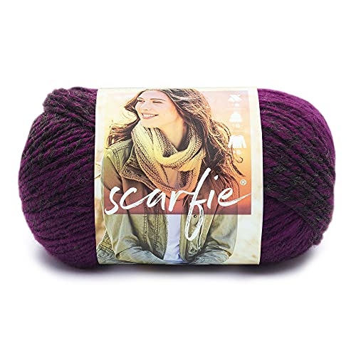 Lion Brand Yarn Scarfie - Strickgarn für Schals One Size Holzkohle/Magent von Lion Brand Yarn