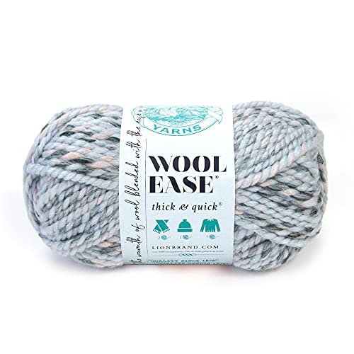 Lion Brand Yarn Wool-Ease Dickes & schnelles Garn, weiches und sperriges Garn zum Stricken, Häkeln und Basteln, 1 Knäuel, Arctic Ice von Lion Brand Yarn