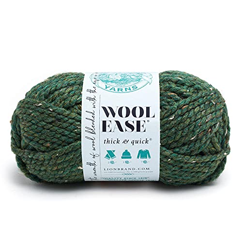 Lion Brand Yarn Wool-Ease Thick & Quick Acrylgarn, Farbe: Grünkohl, 21,59 x 9,53 x 9,53 cm Kale von Lion Brand Yarn