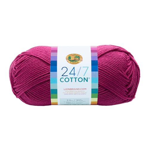 Lion Brand Yarn Company Cotton Yarn, 100 Percent Cotton, Rose,15.24x6.35x6.35 cm von Lion Brand Yarn Company