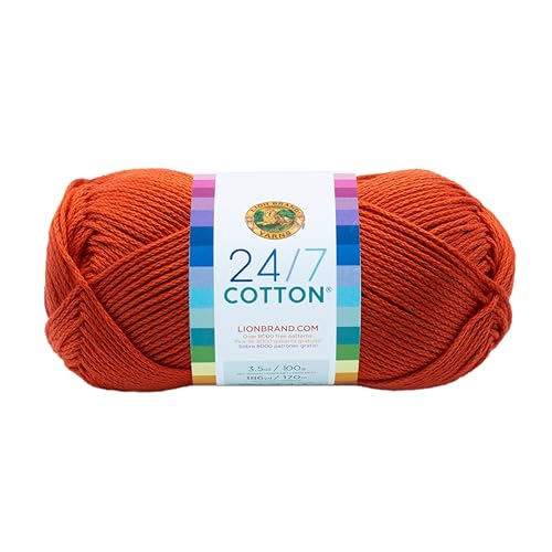 Lion Brand Yarn Company, 100 Percent Cotton,Tangerine,15.24x6.35x6.35 cm von Lion Brand Yarn