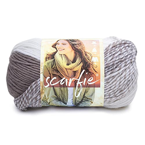 Lion Brand Yarn Scarfie - Strickgarn für Schals One Size Cremeweiß/Taupe von Lion Brand Yarn