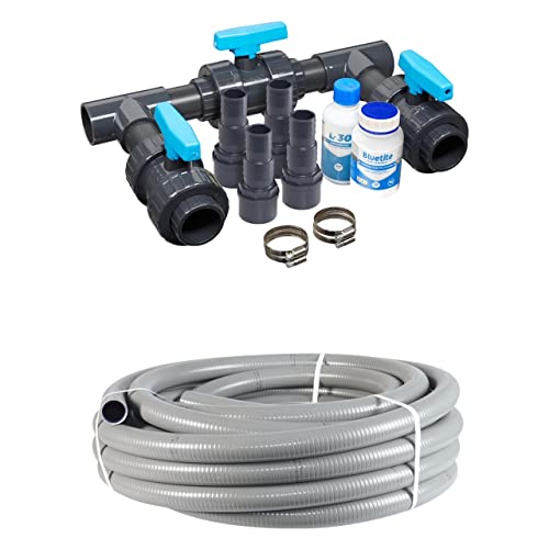 LionFlex Bypass Set Basic "ALL-PRO" + PVC Klebeschlauch DN 43x50 mm | Pool Schwimmbad Wärmepumpe Solaranlage Poolheizungen Teich von LionFlex