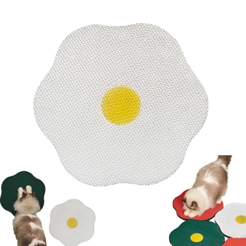 Flower Scratching Pad for Cats on Wall, Cat Wall Scratcher Corrugated Cardboard, CuddlesMeow Flower Scratching Pad, Cat Scratching Mat Furniture Protector (White Flowers) von Lioncool