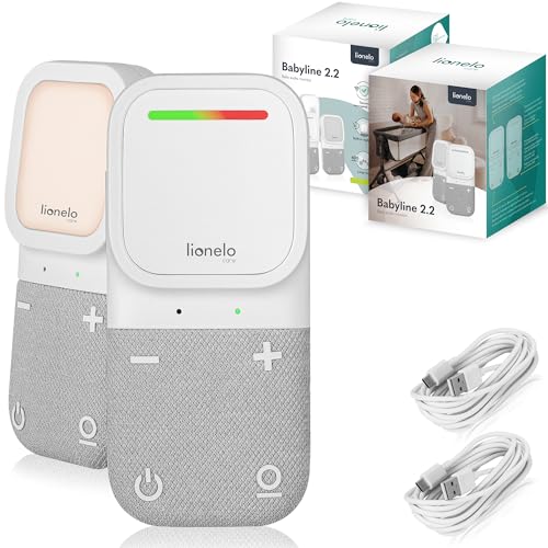 LIONELO Babyline 2.2 Elektronisches Audio Babyphone mit Nachtlicht, Reichweite bis zu 400 m, Zwei-Wege-Kommunikation, EcoVox Sparmodus, Alarme, Batterie bis zu 12 h, Lautstärkeregler von Lionelo