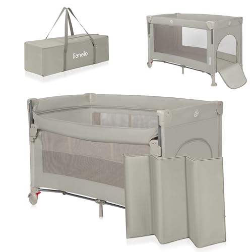 Lionelo Ellen 3 in 1 Reisebett von 0 bis 3 Jahren, Beistellbett für Neugeborene und ältere Kinder bis 15 kg, 2 Matratzenhöhen, Befestigungsgurte, seitlicher Reißverschluss, 2 Rollen, Tasche Lionelo Ellen 3 in 1 Reisebett von 0 bis 3 Jahren, Beistellbett für Neugeborene und ältere Kinder bis 15 kg, 2 Matratzenhöhen, Befestigungsgurte, seitlicher Reißverschluss, 2 Rollen, Tasche von Lionelo