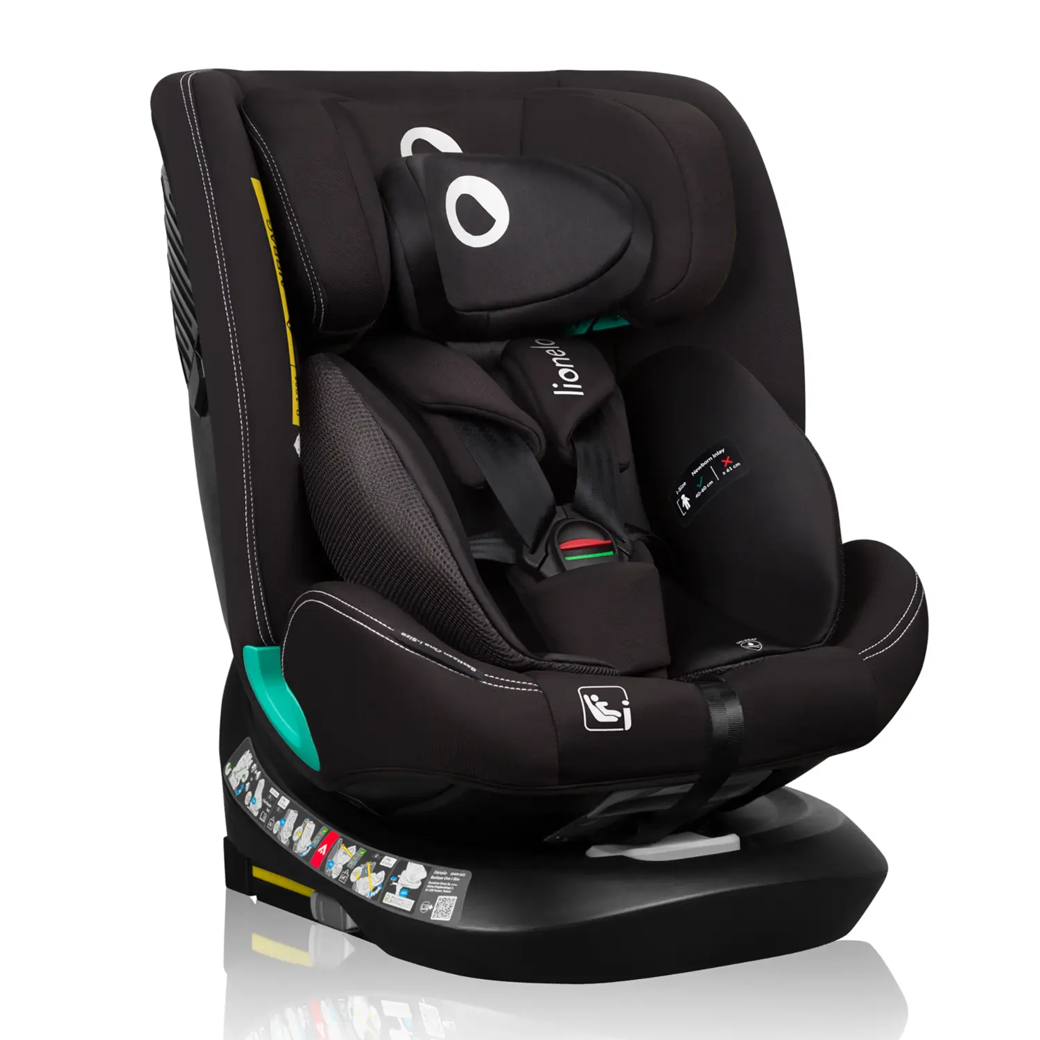 B-Ware Lionelo Kindersitz Autositz Sitz Bastiaan One I Size Black Carbon Drehbar 360° von Lionelo