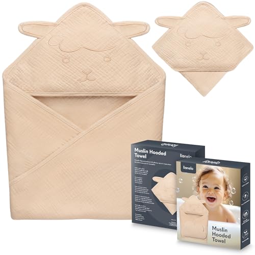 Lionelo Muslin Hooded Towel Musselintuch mit Kapuze für Babys nach dem Baden 80x80 cm, Atmungsaktives Weiches Baby-Badetuch Naturstoff 6 Farben Lionelo Muslin Hooded Towel Musselintuch mit Kapuze für Babys nach dem Baden 80x80 cm, Atmungsaktives Weiches Baby-Badetuch Naturstoff 6 Farben von Lionelo