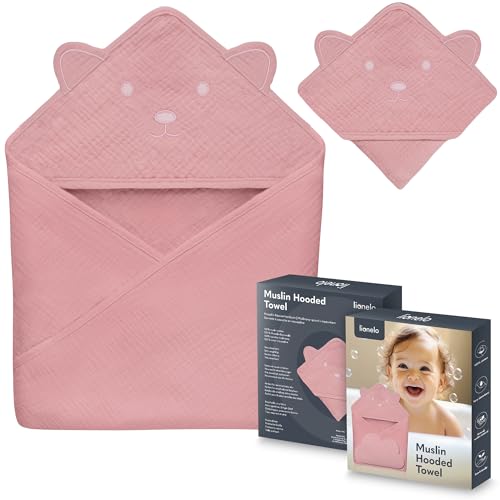 Lionelo Muslin Hooded Towel Musselintuch mit Kapuze für Babys nach dem Baden 80x80 cm, Atmungsaktives Weiches Baby-Badetuch Naturstoff 6 Farben Lionelo Muslin Hooded Towel Musselintuch mit Kapuze für Babys nach dem Baden 80x80 cm, Atmungsaktives Weiches Baby-Badetuch Naturstoff 6 Farben von Lionelo