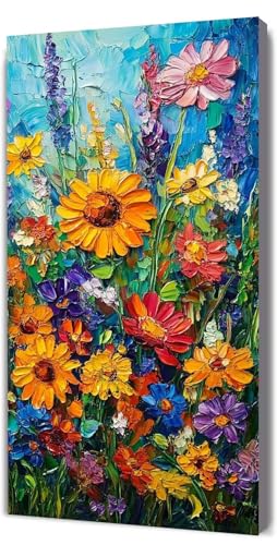 Malen Nach Zahlen Erwachsene Karikatur Blume, Malen Nach Zahlen Kinder ab 7, DIY Digitales Ölgemälde Set auf Leinwand Mit 3 Bürsten Pinseln und Hochwertig Acrylpigment, für Zuhause Dekor 40x80cm D-267 von Lionhai