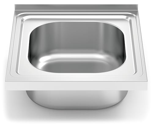 Spülbecken aus Edelstahl, rechteckig, zur Montage auf Möbeln, 450 x 450 mm Spülbecken aus Edelstahl, rechteckig, zur Montage auf Möbeln, 450 x 450 mm von Lioninox