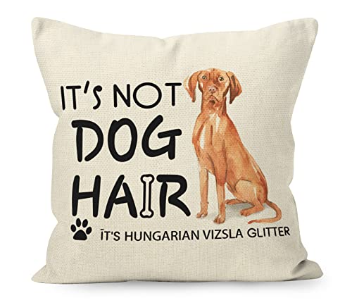 Liosei Kissenbezug mit lustigem Hundezitat It's Not Dog Hair It's Ungarischer Vizsla, glitzernd, Aquarell-Baumwollleinen, Motiv: ungarische Vizsla-Hund, Dekoration, 45.7x45.7 cm von Liosei