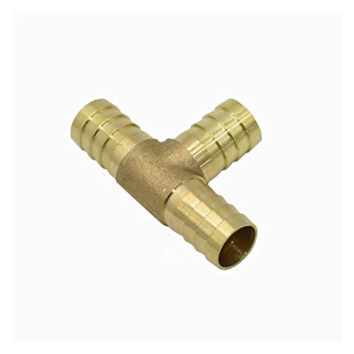 Liovns Mdingbao-schlauchtülle Messing 8mm 10mm 14mm 16mm 1 STÜCKE T TYP Tee AB-Stecker, Messing Wasserteiler Luftrohrgasleitung Schnellkupplung, Anschluss für Gartenschlauch (Color : 16mm) von Liovns