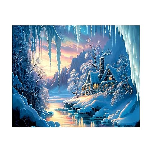 5D DIY Diamond Art Painting Kits,Eiswelt Diamant Painting Strass Kristall Stickerei Kunst Handwerk Leinwand Malerei für Kinder Erwachsene Anfänger Home Wall Decor - 80x100cm von Liowen