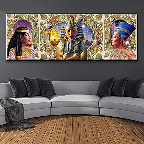 Diamond Painting Ägyptischer Prinz, 5D DIY Diamant Malerei Set Vollbohrer Kristall Strass Stickerei kreuzstich Mosaik Gemälde Leinwand Art Handwerk Hause Wanddekoration Geschenk Round drill 50x100cm von Liowen