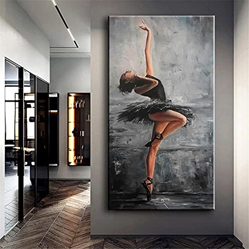 Diamond Painting Ballett tanzendes Mädchen, 5D DIY Diamant Malerei Set Vollbohrer Kristall Strass Stickerei kreuzstich Mosaik Gemälde Leinwand Art Handwerk Hause Wanddekoration Round drill 40x80cm von Liowen