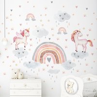 Regenbogen Wandtattoos Für Kinderzimmer Einhorn Wandaufkleber Peel & Stick Abnehmbare Mädchen Kinder Baby Kindergarten von Lipastick