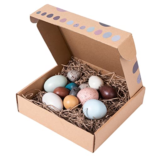 Lipeed Künstliche Eier, Buntes Vogelei-Spielzeug aus Holz, Ostern Eier deko Moos Micro Landscape DIY Ornament - 12 Stücke von Lipeed