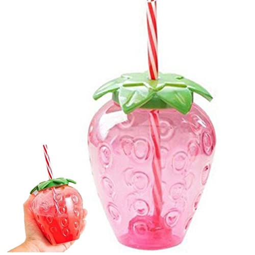 17 Unzen Erdbeer -geformte Kawaii -tasse Stroh Für Boba -tee, Pp Süße Tassen Deckel Und Stroh, Kawaii Tee Tasse Flasche, Süße Trinkbecherflasche Für Mädchen Frauen von Lipfer