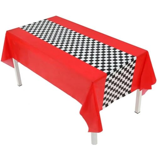 54 "x 108" Tischdecke Rennparty Tischdecke Einweg Karierte Tisch Cover Auto Themen -partyzubehör Für Kinder Geburtstagsfeier Picknick Dekore von Lipfer