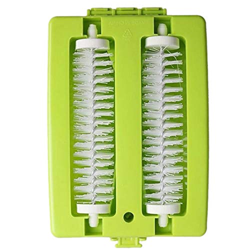 Doppelpinselkopf Handheld Teppich Tabelle Pinsel Kunststoff Kehrmaschine Crumb Dirt Cleaner Roller Tool (zufällige Farbe) von Lipfer